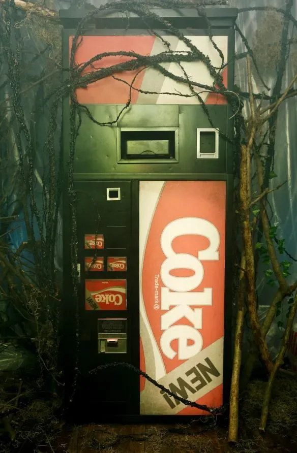 The upside-down New Coke vending machine used for the Stranger Things promotion.
