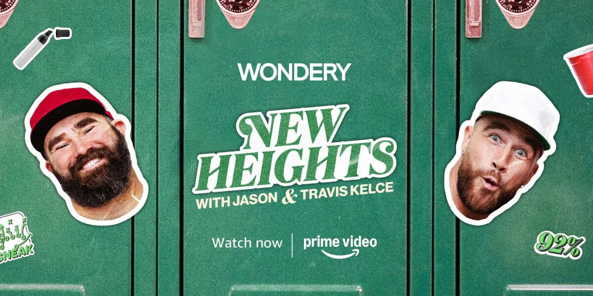 Official New Heights series artwork supplied by Amazon and Wondery.