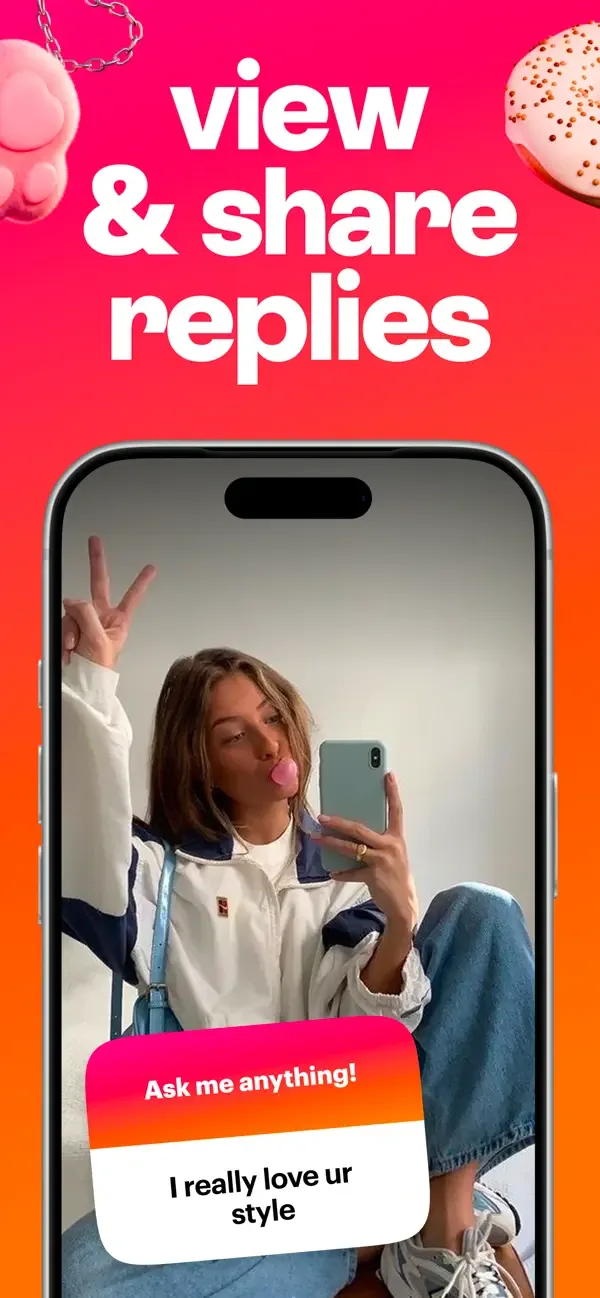 Official NGL App Store screenshot showing a question card shared over an Instagram Story.
