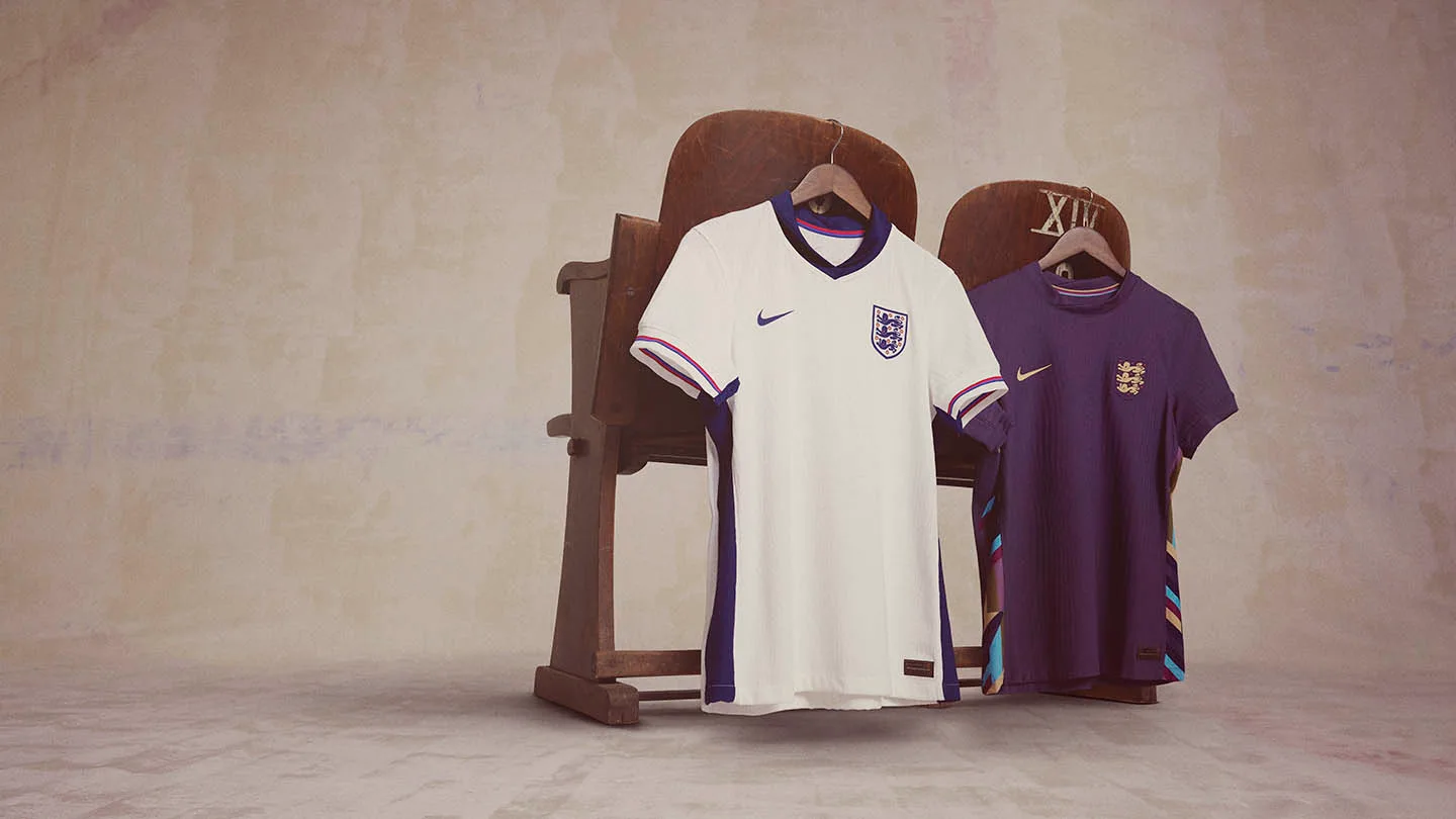 New England home and away shirts in detail