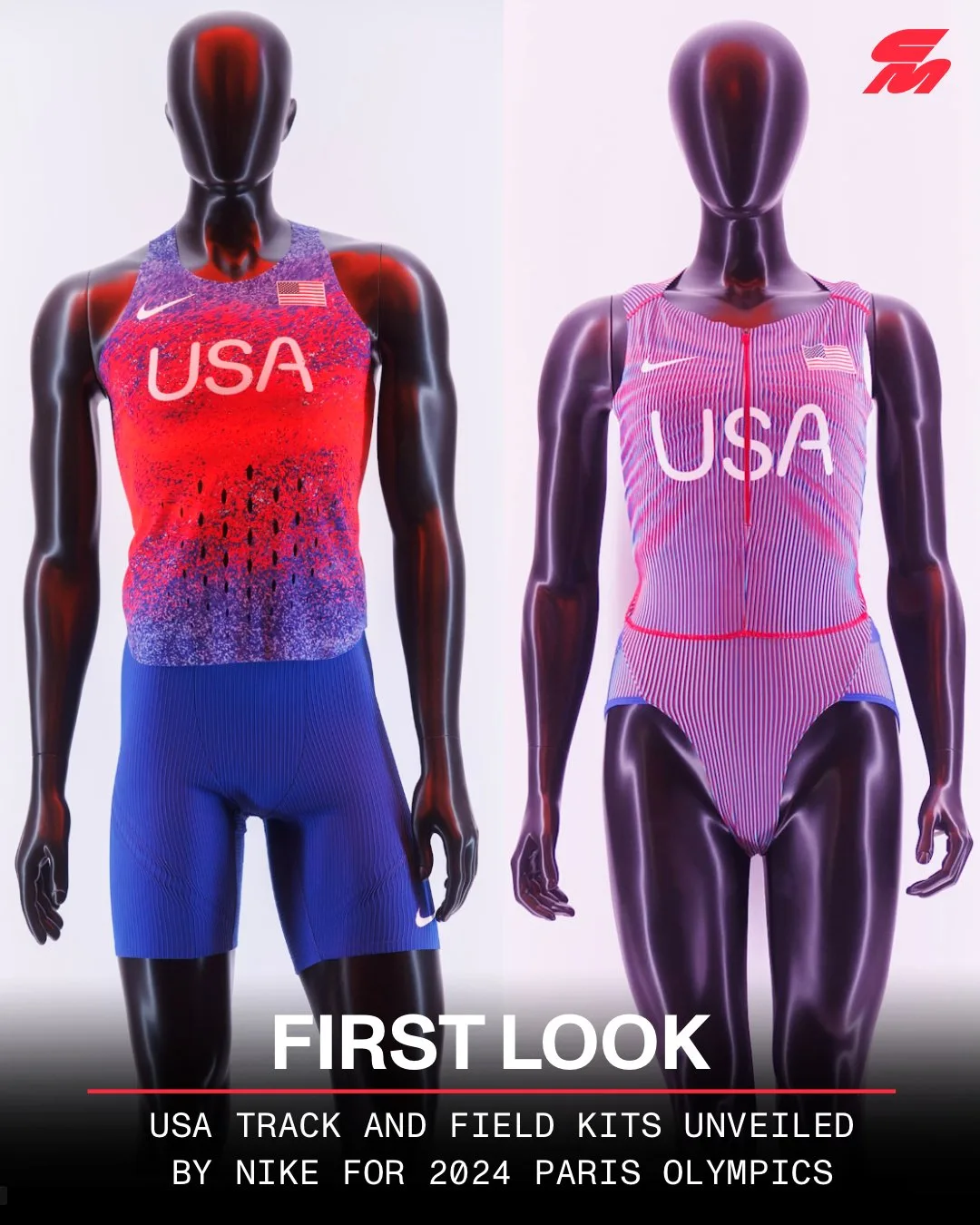 BREAKING: Here's your first look at the new @Nike kits that will be worn by the U.S. track and field team at the 2024 Olympics in Paris.
