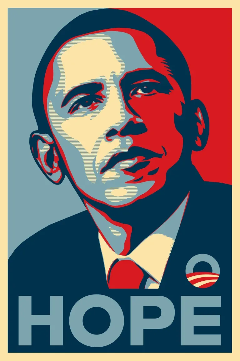 Official HOPE poster image on Obey Giant’s post-election sale page.