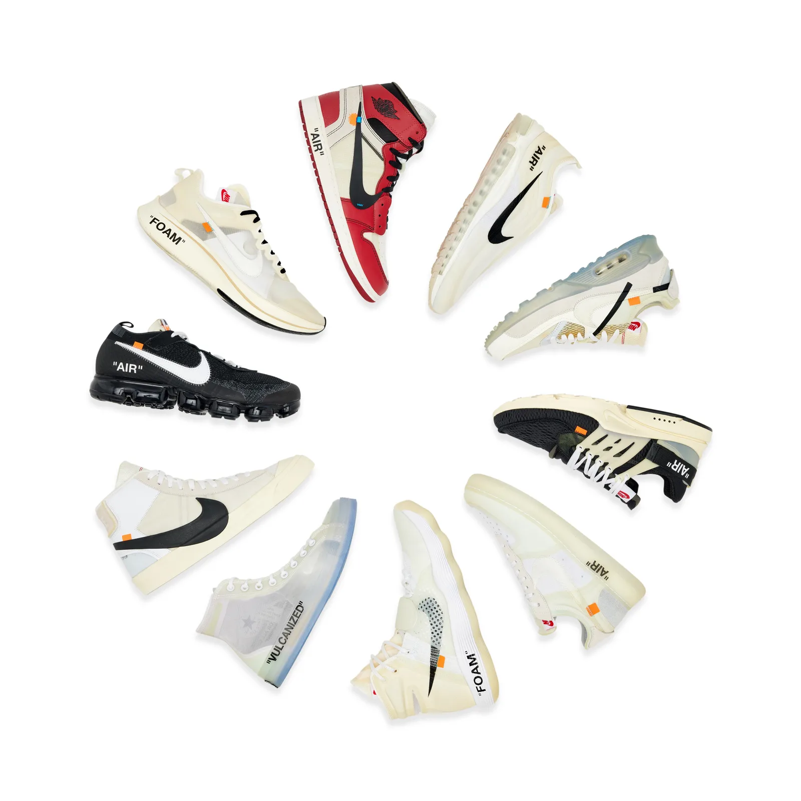 Virgil Abloh Designed Nike x OFF-WHITE 'The Ten' Complete Collection | Sizes 9.5 - 14
