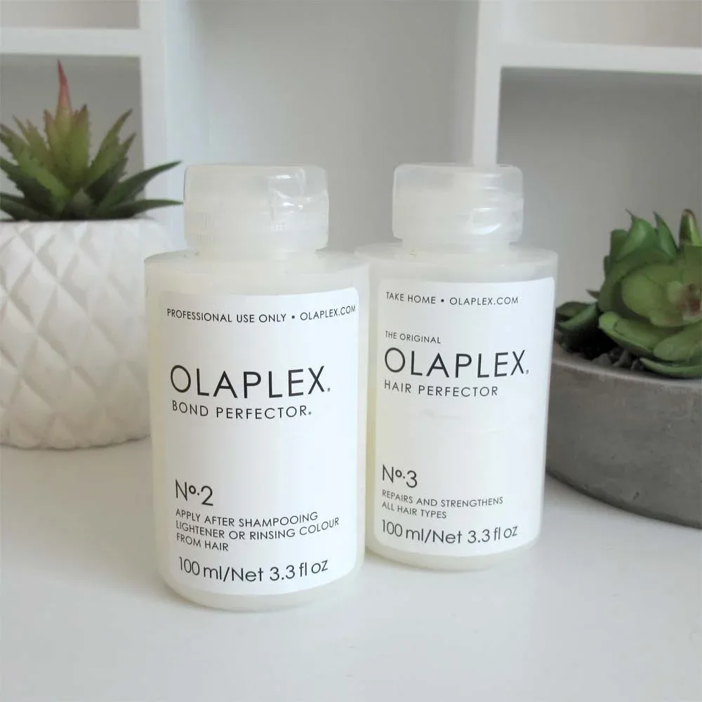 Olaplex No.2 and No.3 bottles