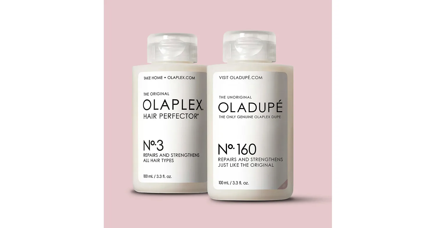 Olaplex No.3 beside Oladupé, its 2023 relabelled twin