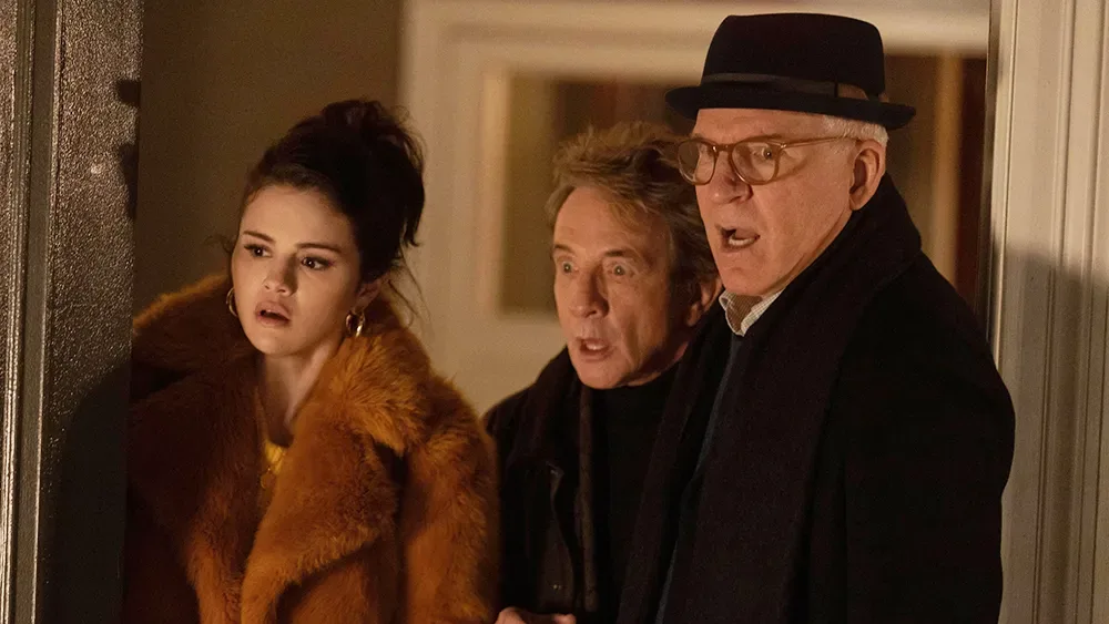 Selena Gomez, Martin Short and Steve Martin in a scene from the series.