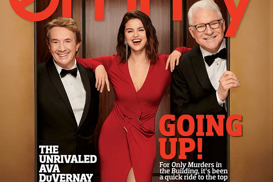 Martin Short, Selena Gomez and Steve Martin on the cover of Emmy magazine.