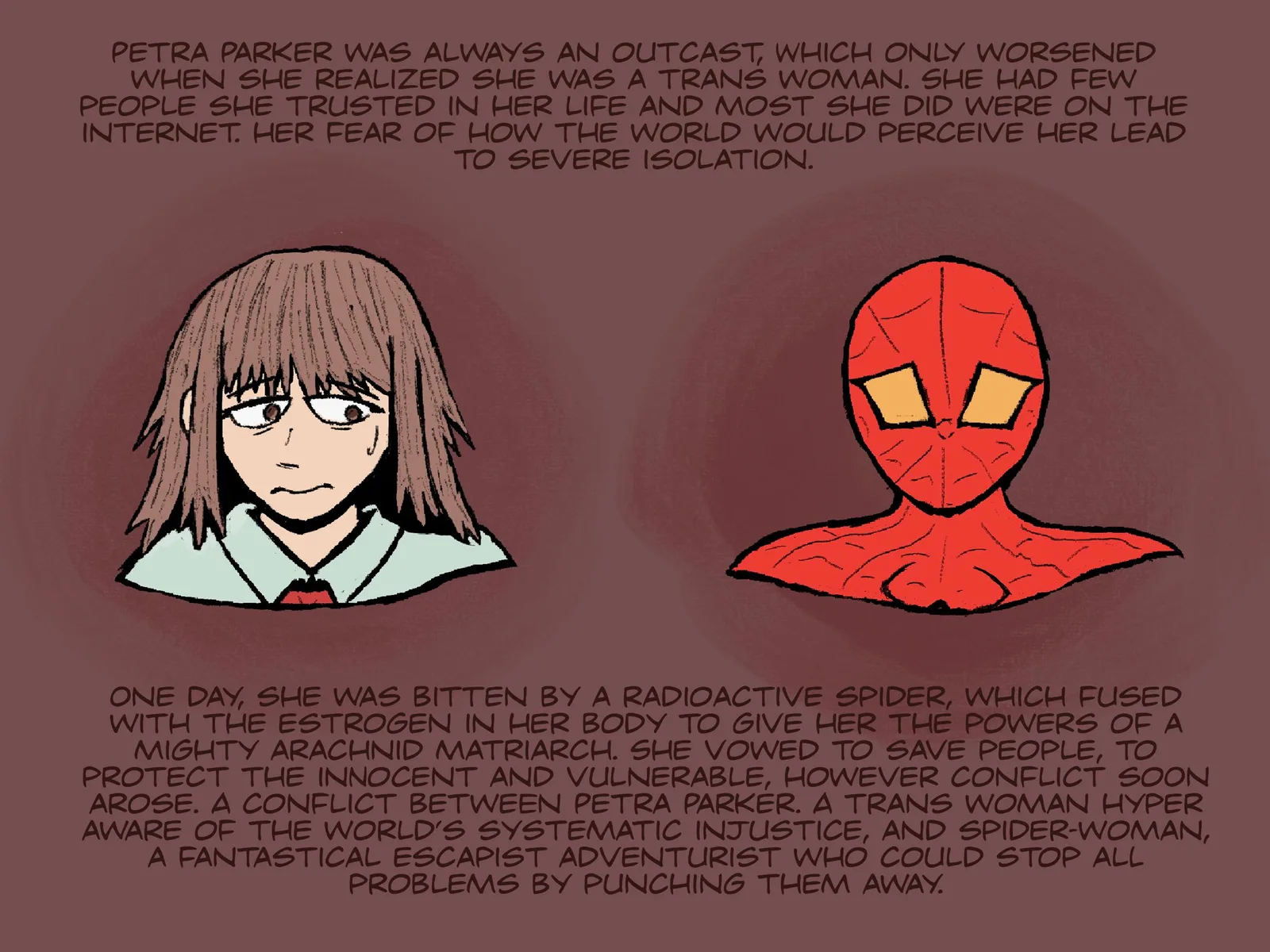 Hey true believers! Here’s a little bio of my Petra Parker take as a sort of epilogue. Thank you to everyone who supported this series!