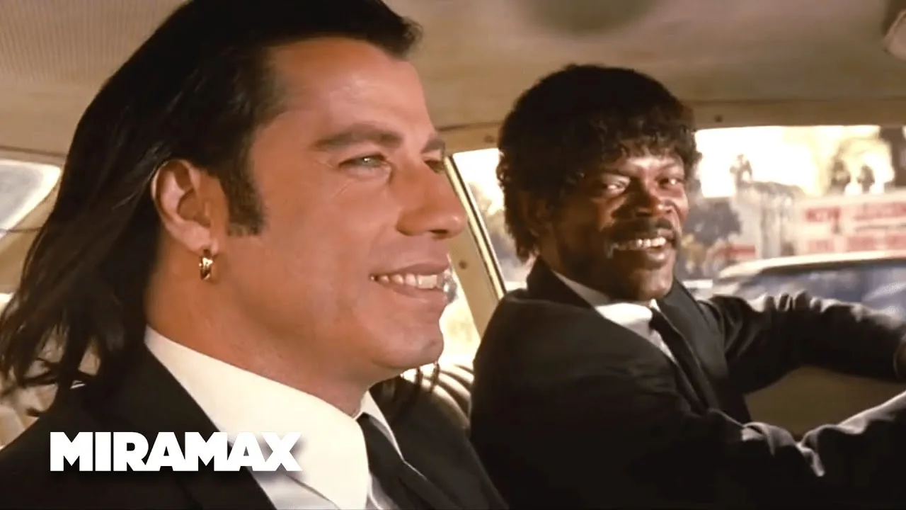 John Travolta and Samuel L. Jackson in the car, the Royale with Cheese scene
