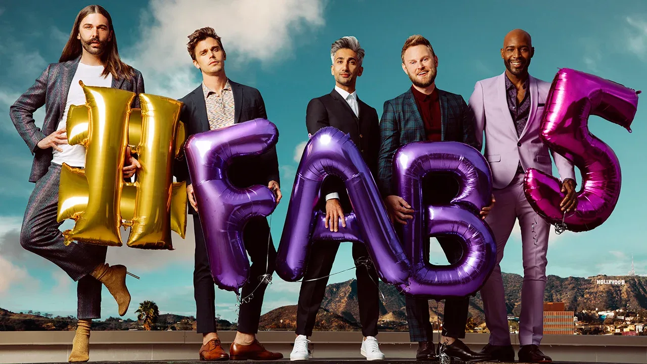 The Fab Five with gold FAB 5 balloons