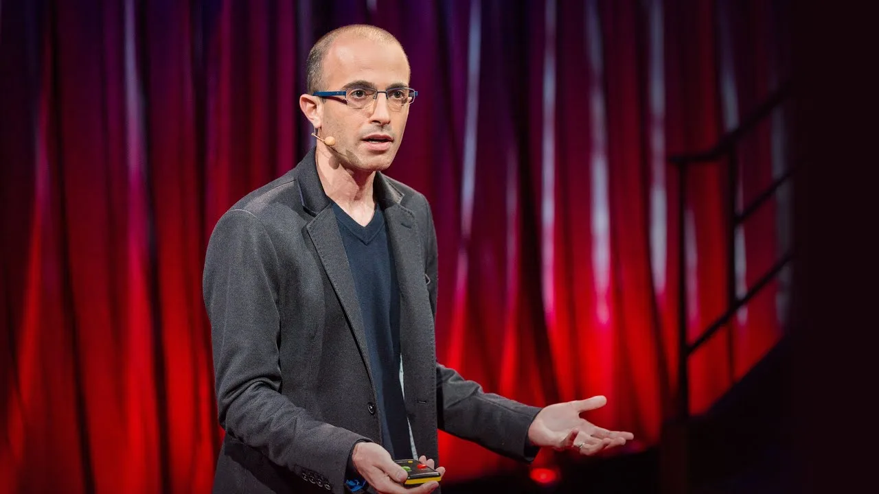 Yuval Noah Harari giving his TED talk