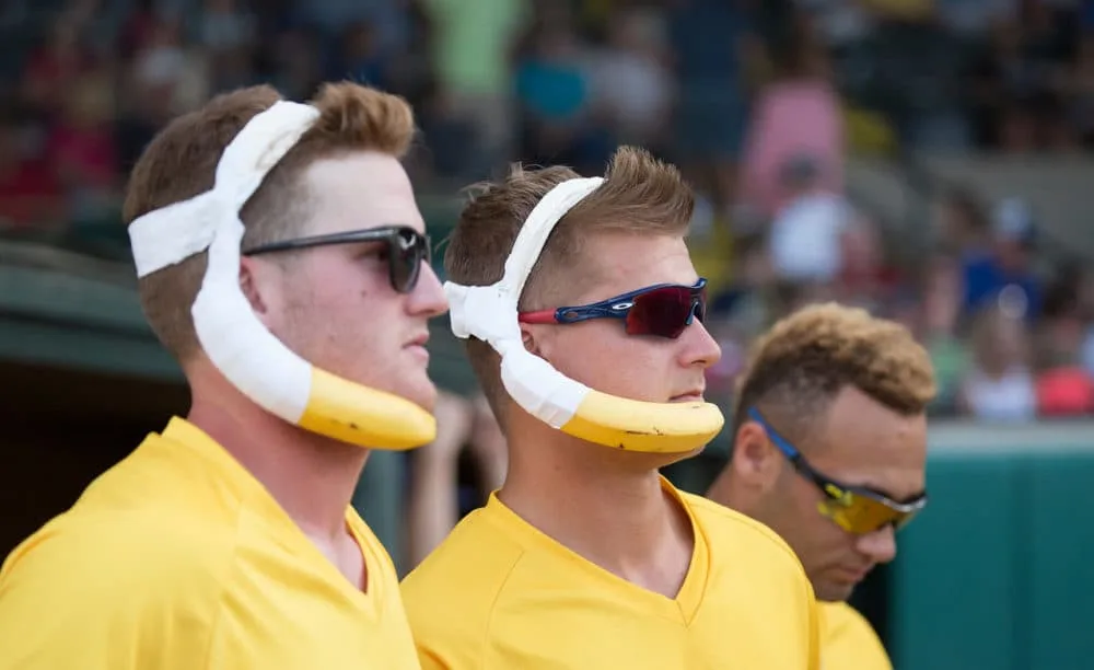 Bananas players in banana sunglasses