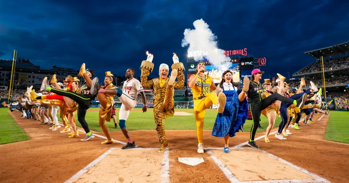 Savannah Bananas players dancing on the field