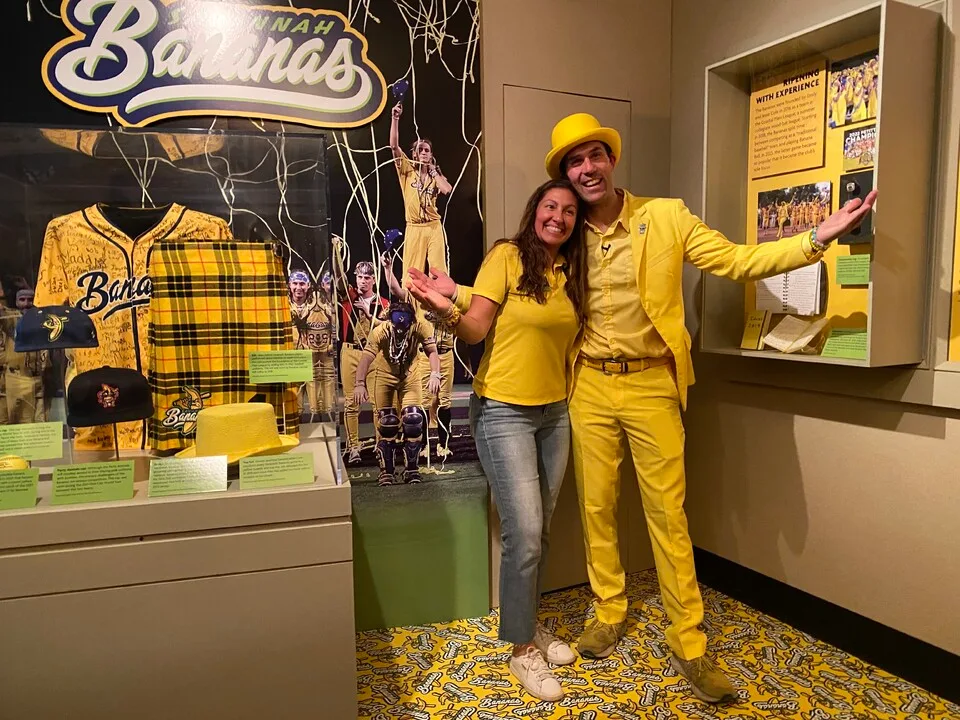Jesse and Emily Cole in the Bananas museum
