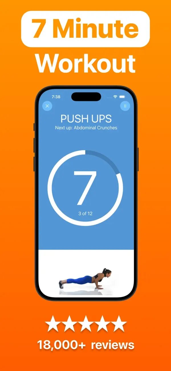 The guided workout screen in Stuart Hall's derivative app.
