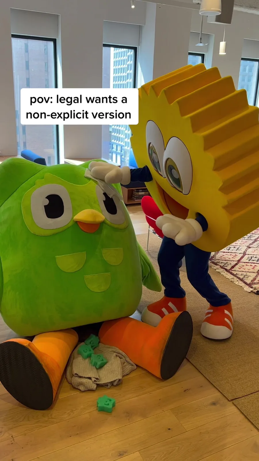 and we’re back after legal review 🤡#DuoDaddy #Duolingo #Scrubdaddy #DuaLipa #DulaPeep #comedy #trend #workplace #couplesgoals