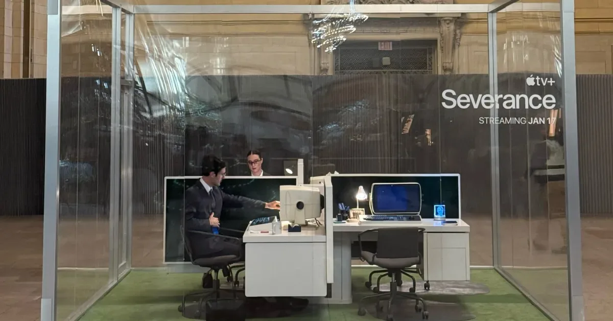 Glass Lumon office cube at Grand Central Terminal