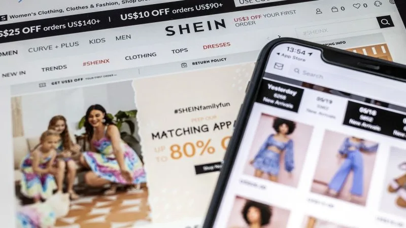 The Shein app on a phone