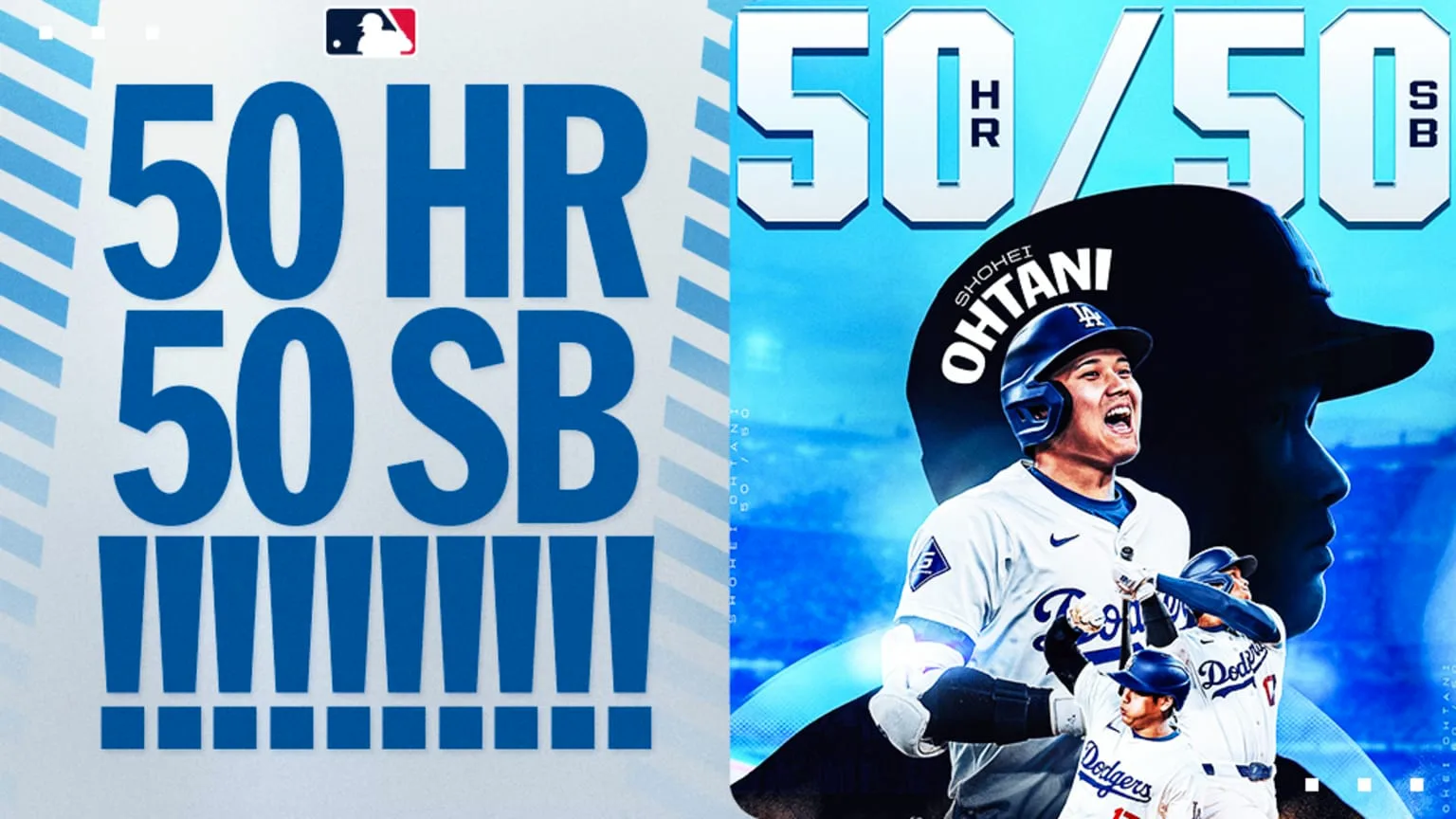 MLB's 50 HR / 50 SB graphic for Shohei Ohtani
