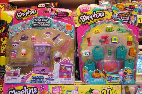 Shopkins packs on a store shelf