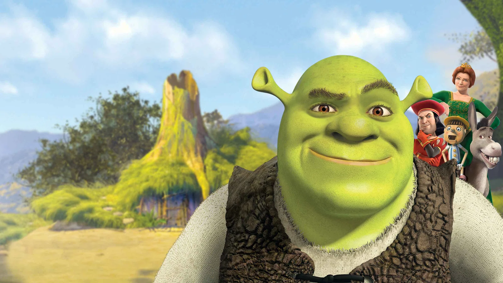 Official DreamWorks artwork of Shrek in the swamp