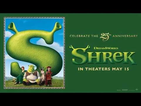 Shrek 25th anniversary re-release poster: in theaters May 15