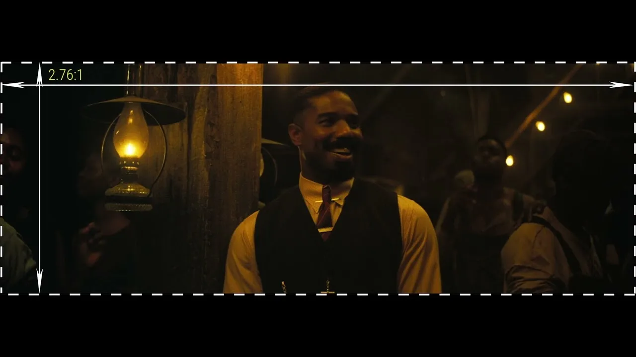 Sinners frame showing the IMAX aspect ratio change