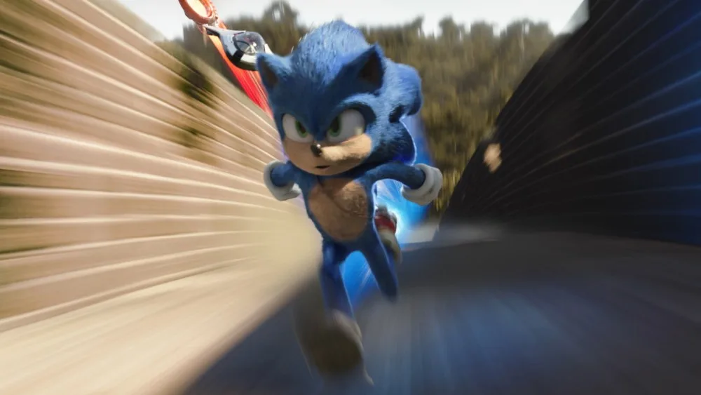 Sonic (Ben Schwartz) in SONIC THE HEDGEHOG from Paramount Pictures and Sega. Photo Credit: Courtesy Paramount Pictures and Sega of America.