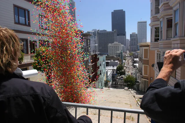 Nicolai watches 40,000 balls drop