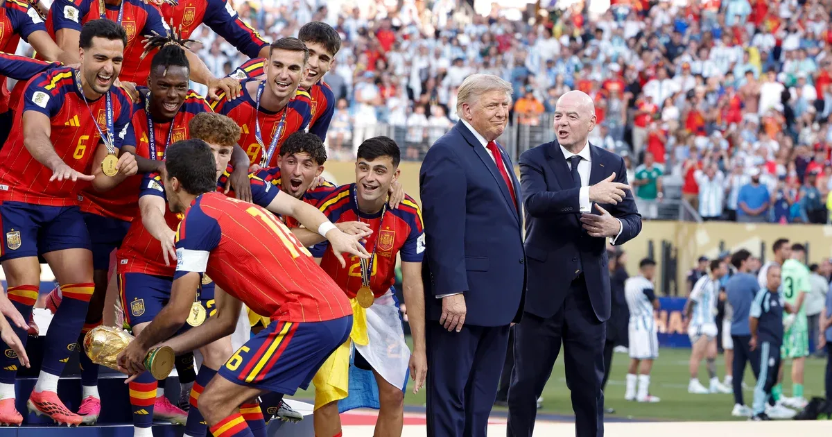 Spain rejoices in World Cup victory, even if some fans say Trump lingered too long in team's photo-op