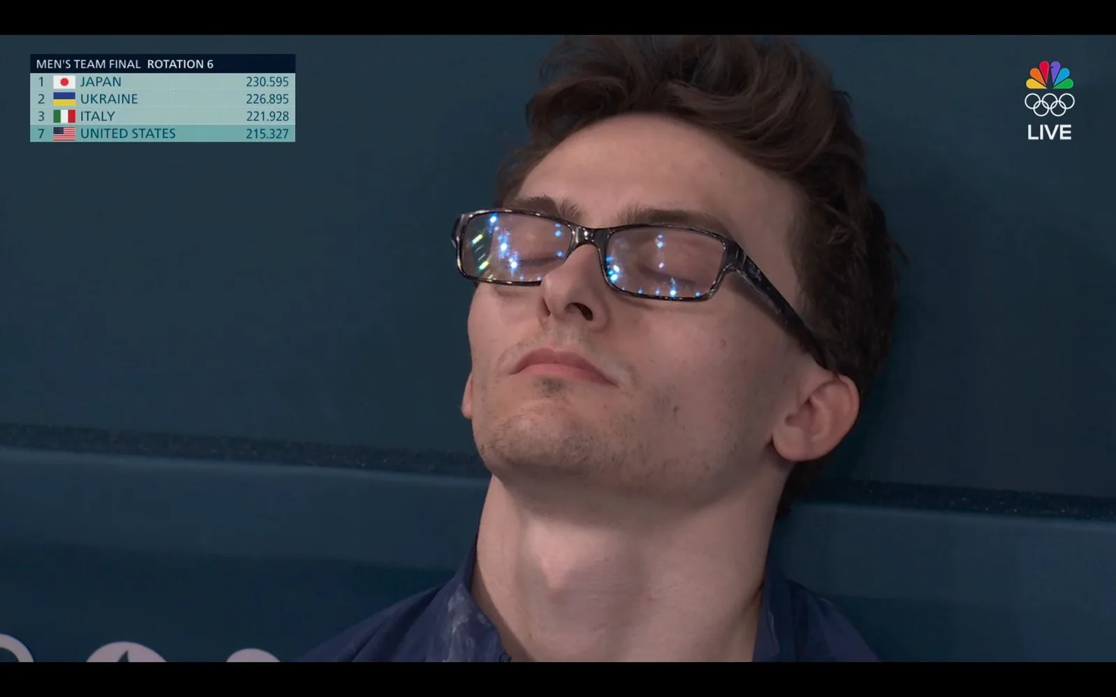 Obsessed with this guy on the US men's gymnastics team who's only job is pommel horse, so he just sits there until he's activated like a sleeper agent, whips off his glasses like Clark Kent and does…