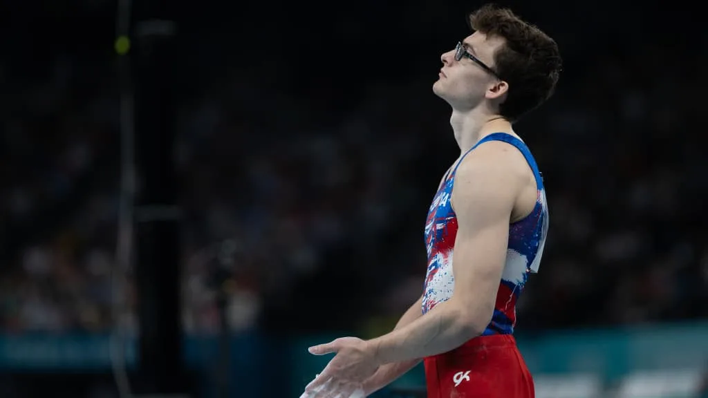 Nedoroscik after his routine, Paris 2024