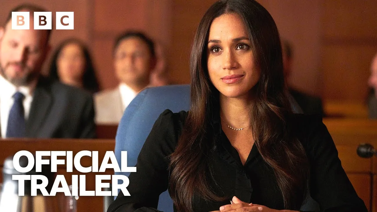 Meghan Markle as Rachel Zane in the BBC trailer