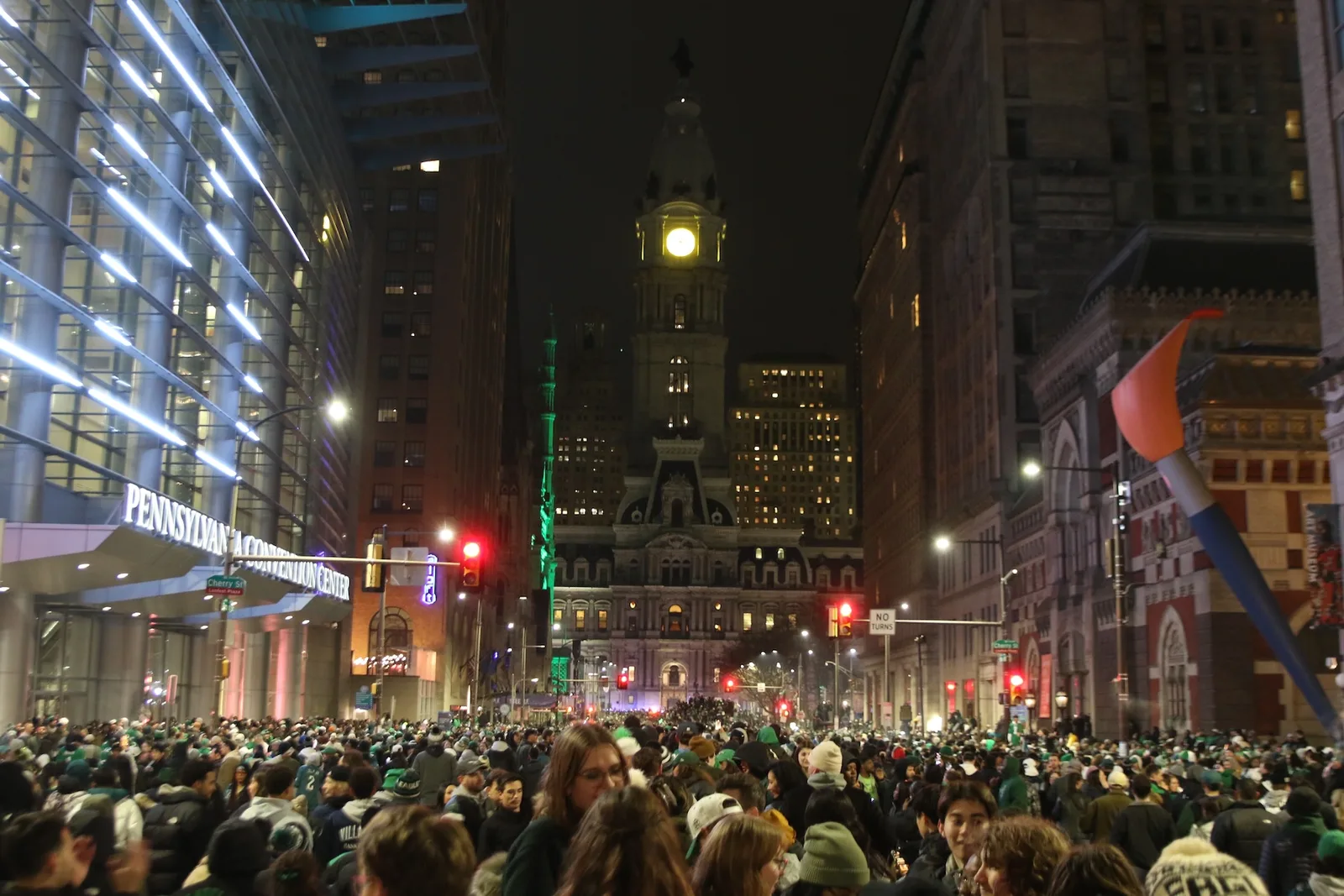 Eagles fly to an easy Super Bowl victory, fans celebrate in street