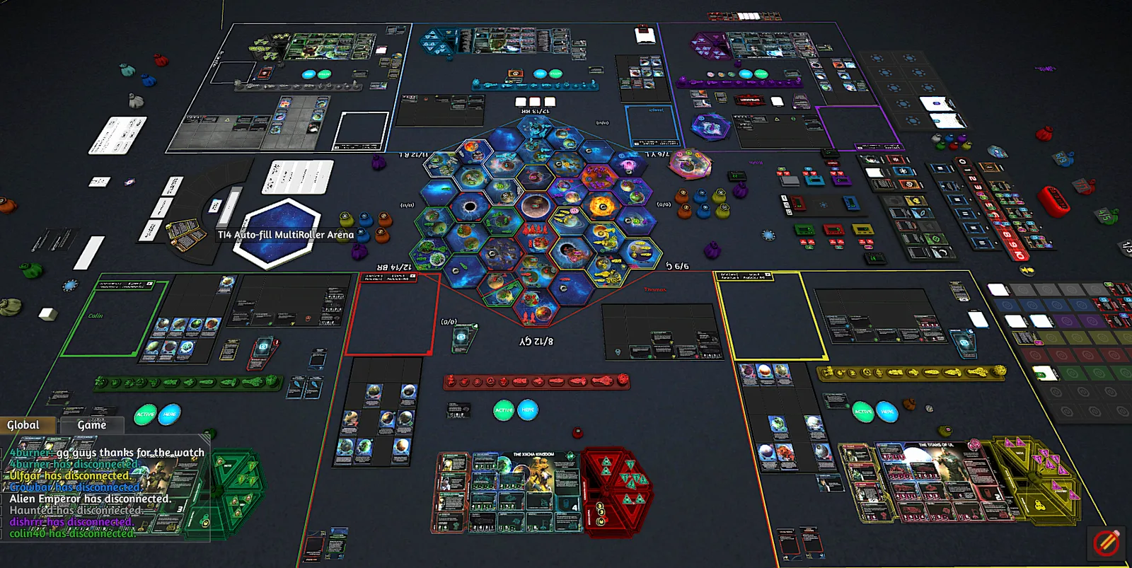 Twilight Imperium Fourth edition as implemented in Tabletop Simulator. In addition to physics simulation of the cardboard and plastic components such that interacting is similar to using the…