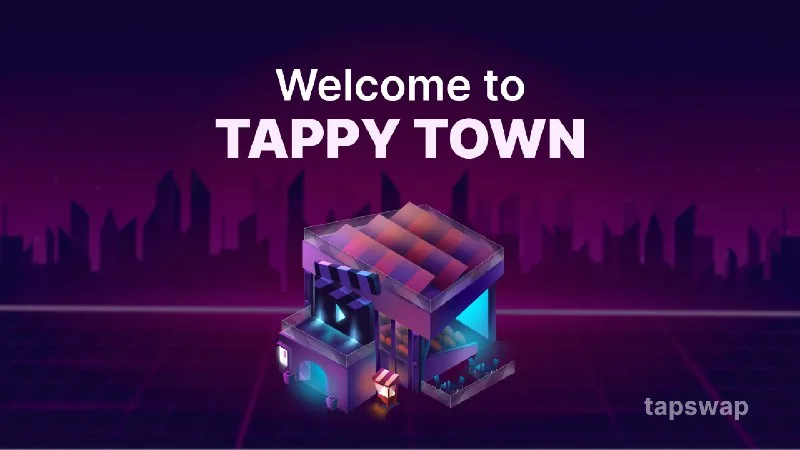Official Tappy Town launch artwork showing its TapFlix building.
