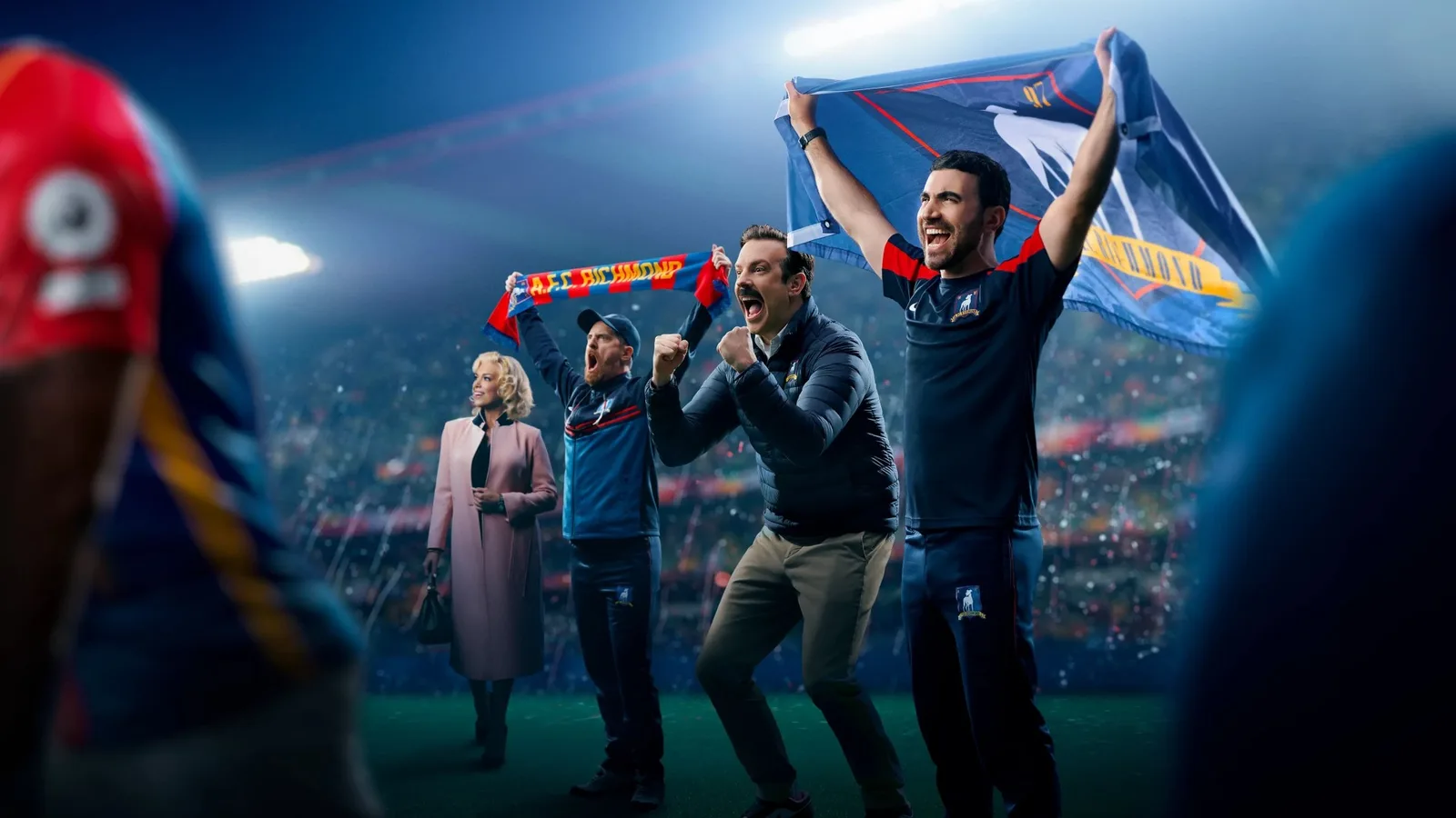 AFC Richmond players celebrate in Ted Lasso