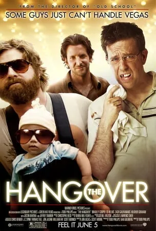 Original theatrical poster showing Alan with the baby beside Phil and Stu.