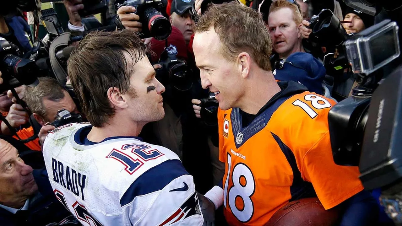 Tom Brady and Peyton Manning, who played a later edition