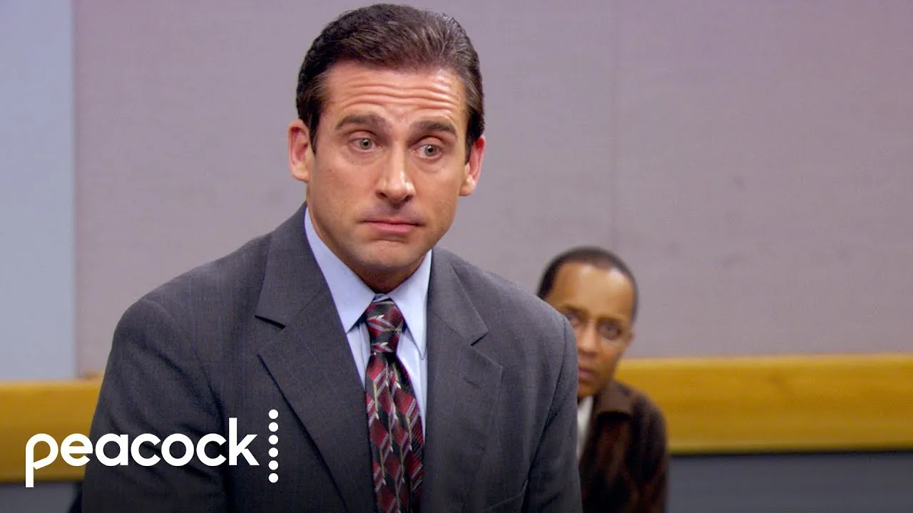 Steve Carell as Michael Scott in a Peacock Superfan clip