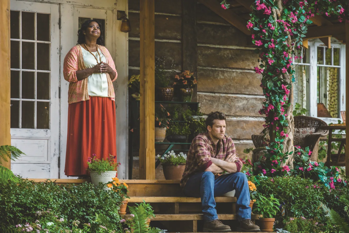 First look at the 2017 film: Octavia Spencer and Sam Worthington on the porch