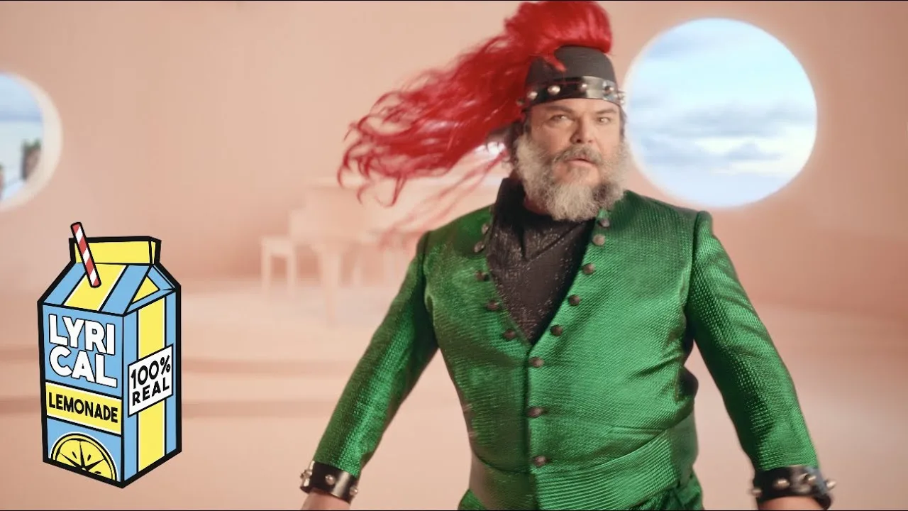 Jack Black in the official 'Peaches' music video.