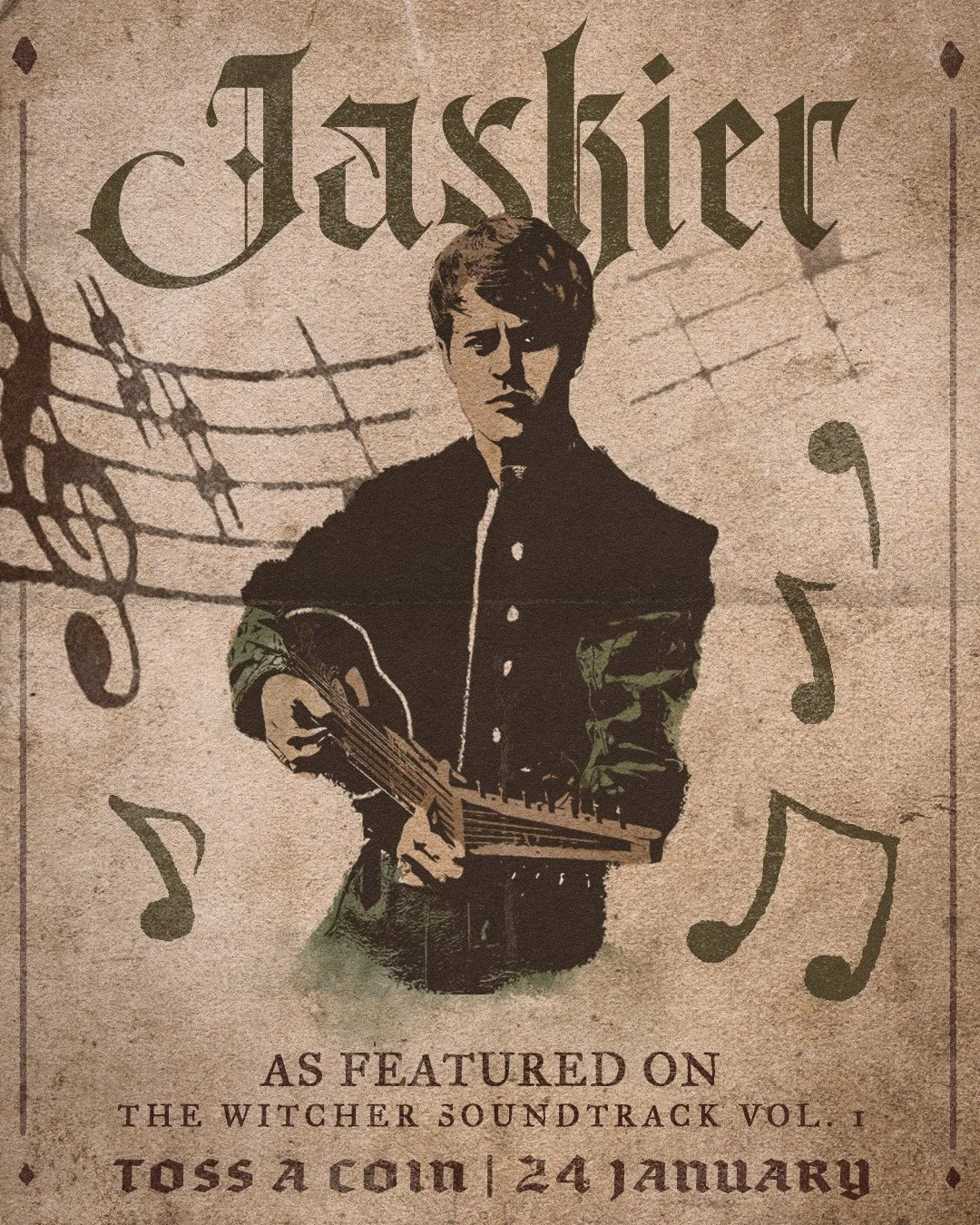 Netflix's Jaskier poster: Toss a Coin, 24 January