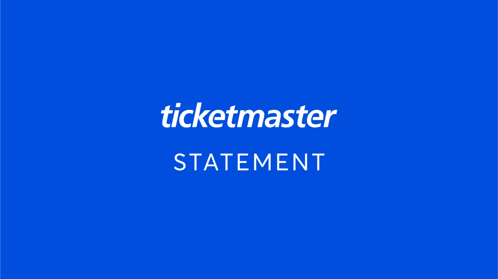 Ticketmaster's official statement title card accompanying its Eras Tour apology.