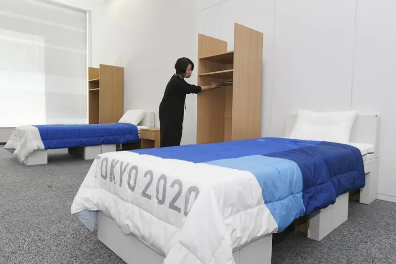 Olympics - Irish gymnast leaps on cardboard beds at Athletes Village to bust 'anti-sex' myth