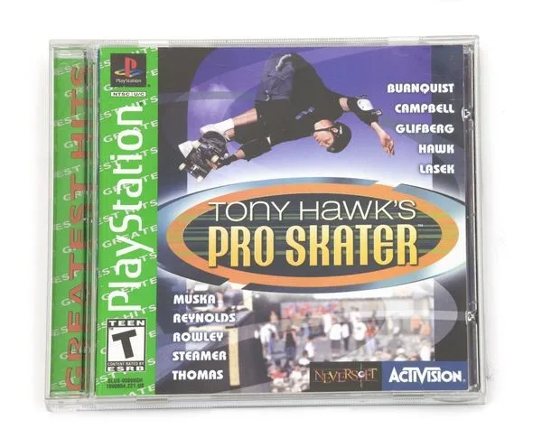 Original Tony Hawk’s Pro Skater PlayStation retail case, Greatest Hits packaging.