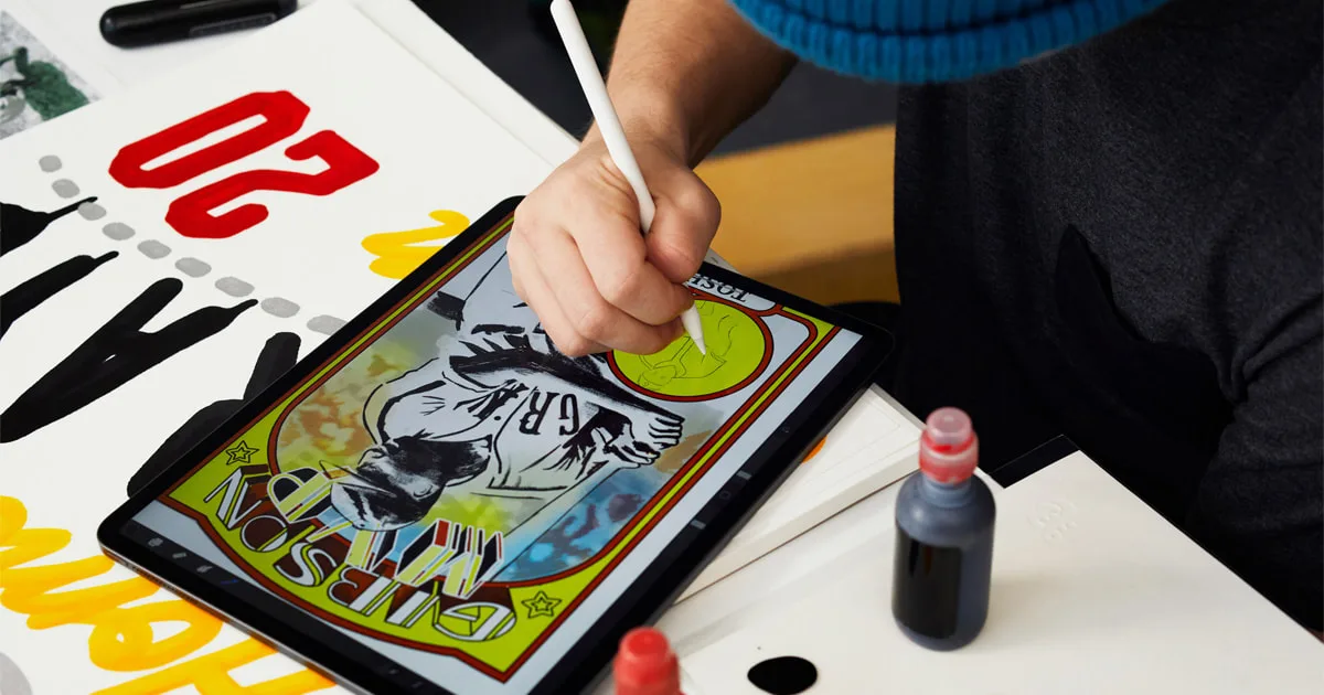 Artists reimagine the baseball card with iPad Pro and Apple Pencil