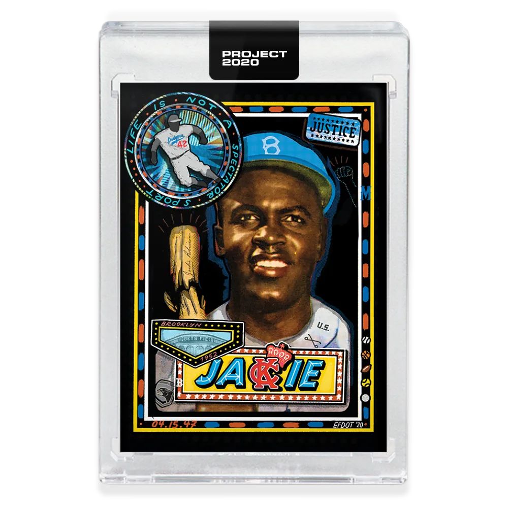 Efdot's Jackie Robinson card from Project 2020, shown on the artist's own site.