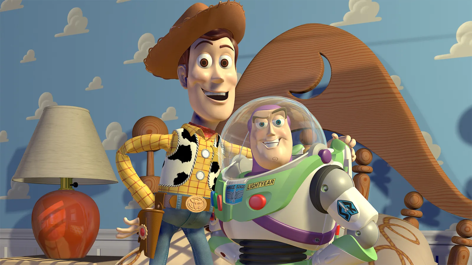 Woody and Buzz Lightyear in Andy's room