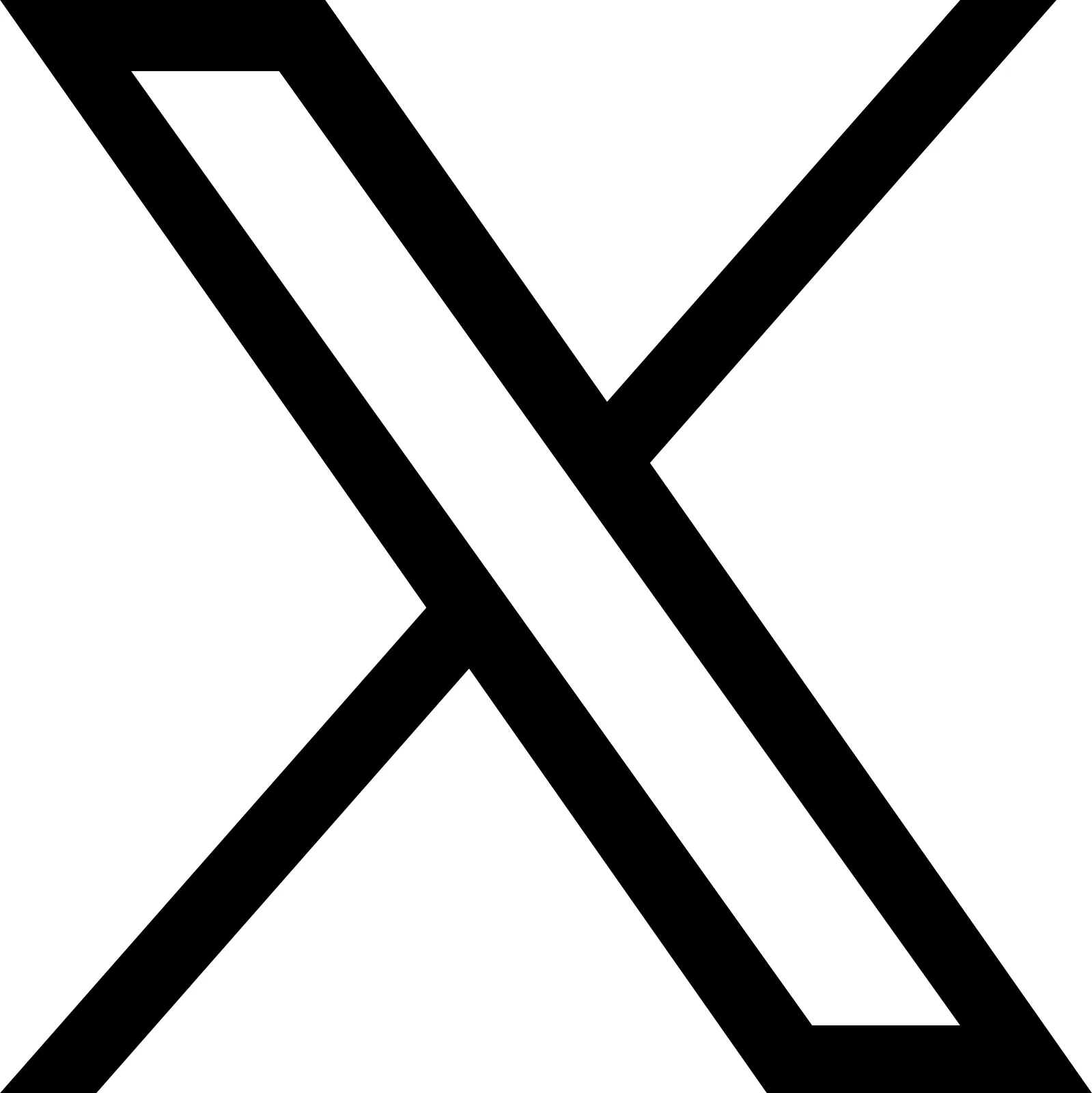 The original 2023 X logo; Commons marks this simple text logo as public domain.